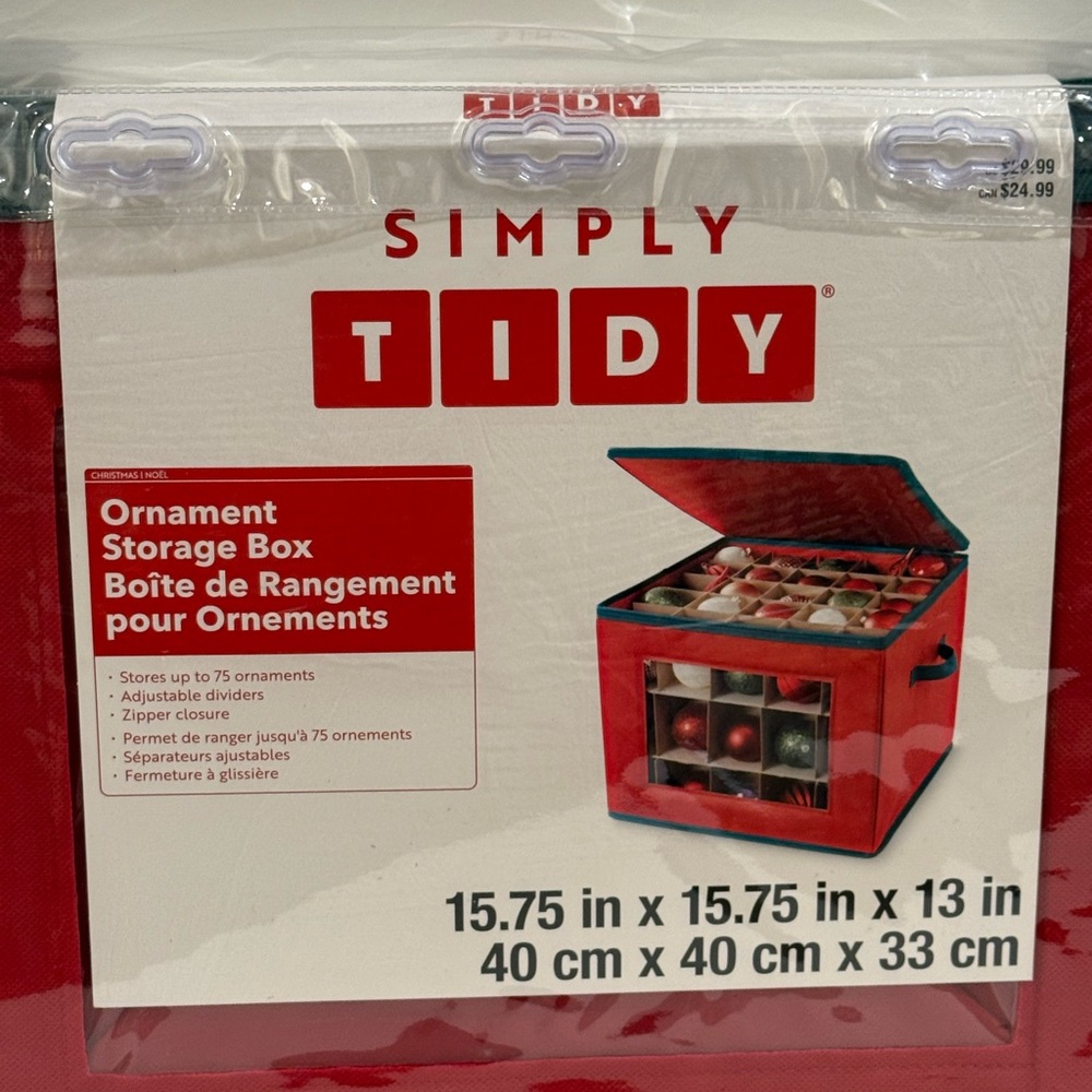 NEW Simply Tidy Red Ornament Storage Box - Picture 2 of 10